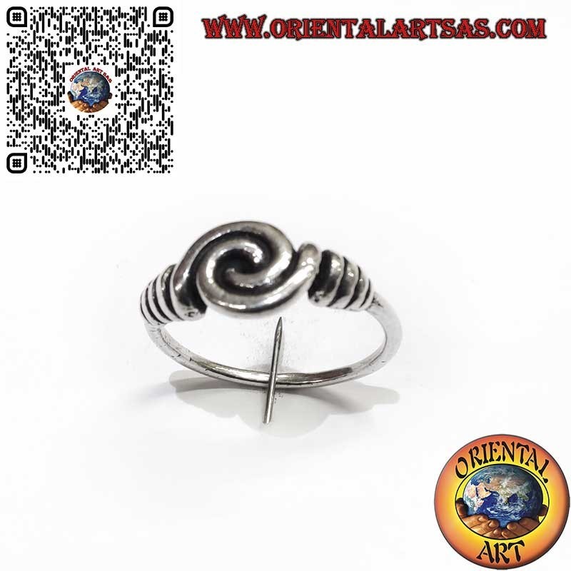 Bague Viking en Argent avec Spirales – Bijou Artisan