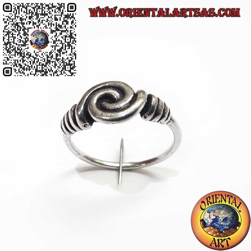 Viking-Inspired Silver Ring with Spirals – Artisan Jewelry