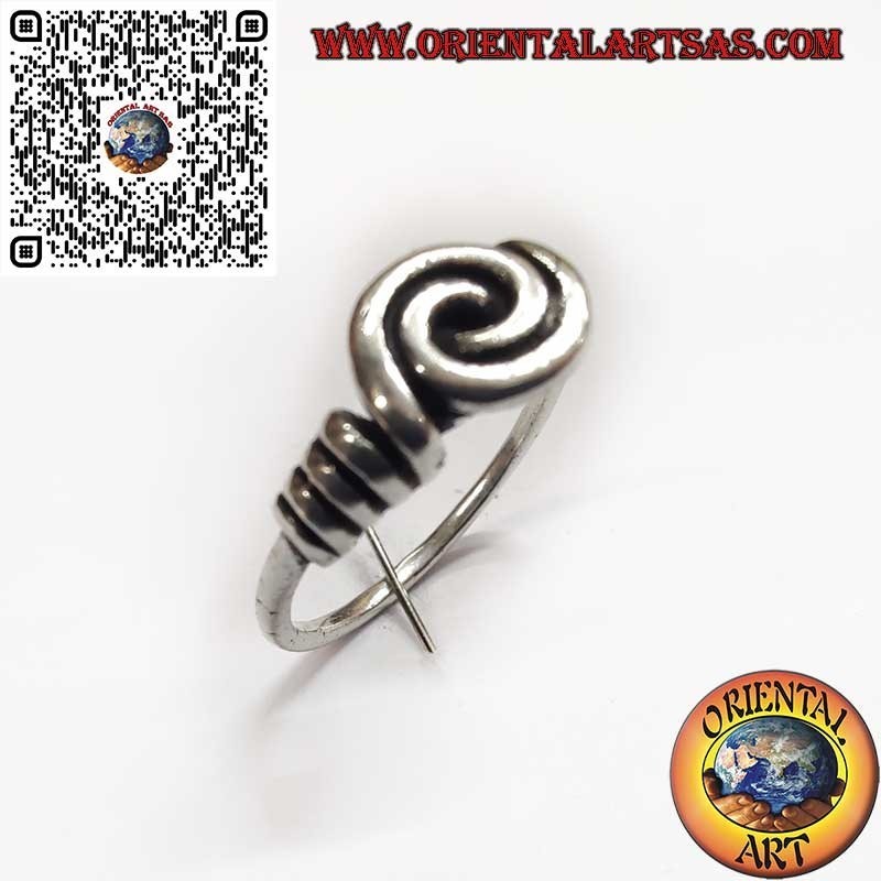 Bague Viking en Argent avec Spirales – Bijou Artisan