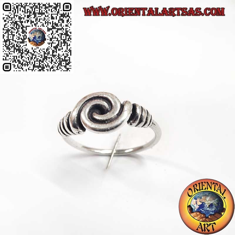 Bague Viking en Argent avec Spirales – Bijou Artisan