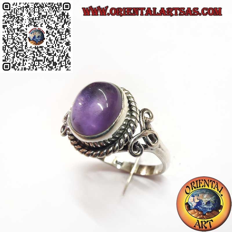 Silver Amethyst Ring – Handcrafted Elegance and Natural Energy