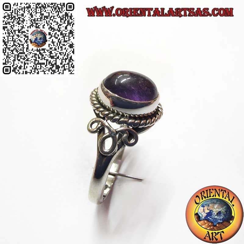 Silver Amethyst Ring – Handcrafted Elegance and Natural Energy