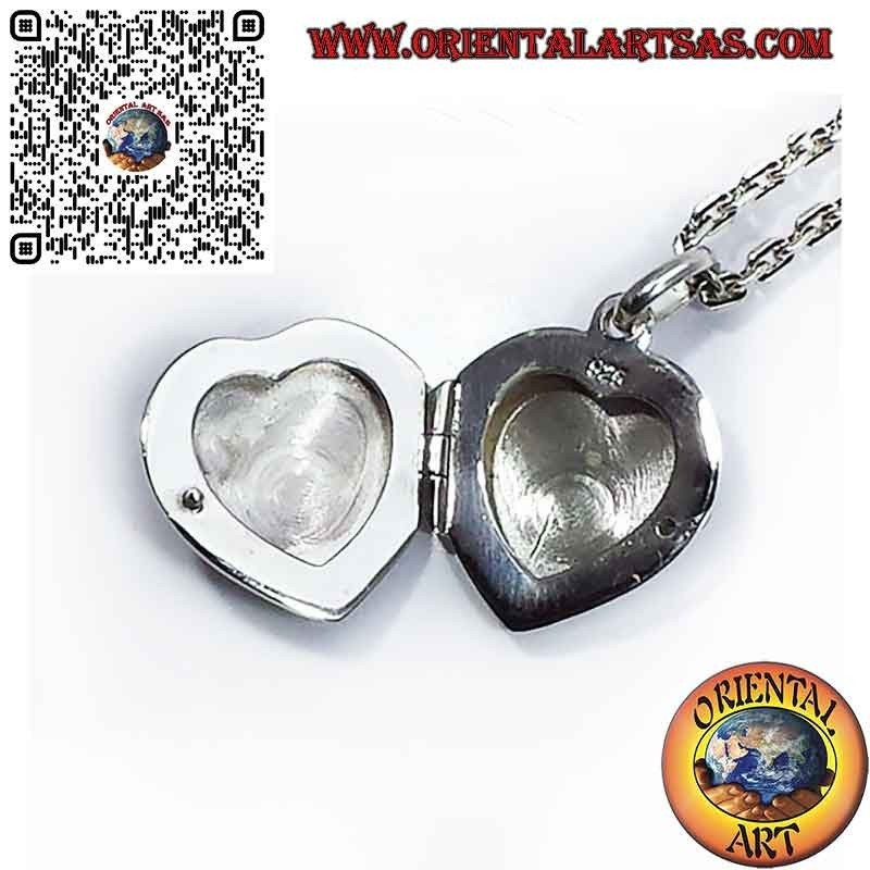 Ciondolo Portafoto Cuore Argento 925 Zircone - Regalo Romantico