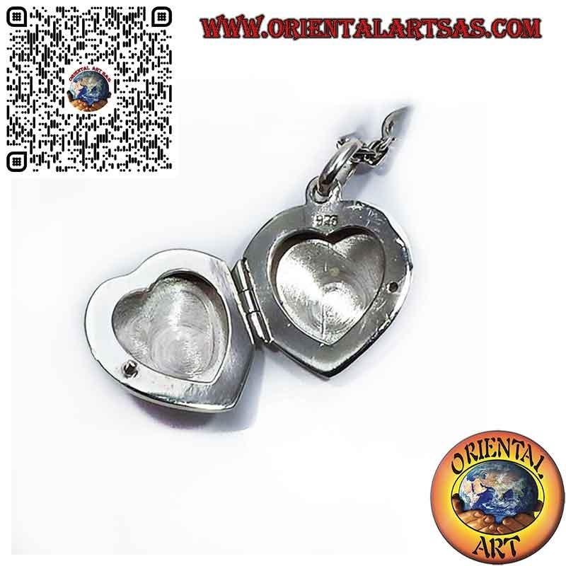 Heart Locket Pendant Silver 925 Zirconia - Romantic Gift
