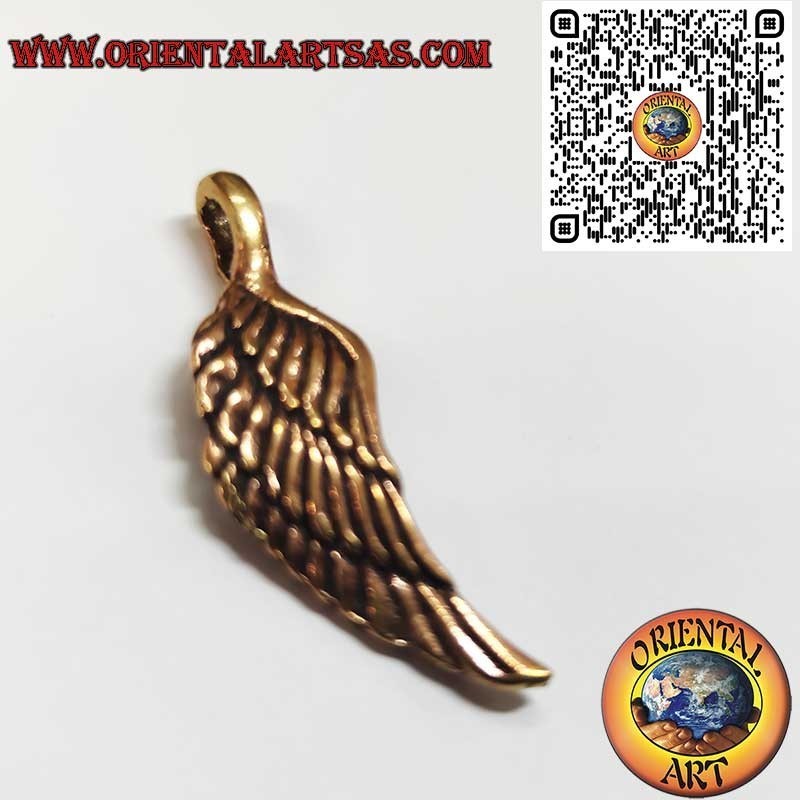 Colgante de Bronce Alas de Ángel 3D | Amuleto de Protección