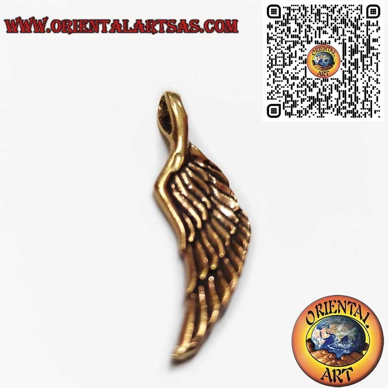 Bronze 3D Angel Wings Pendant | Symbol of Protection