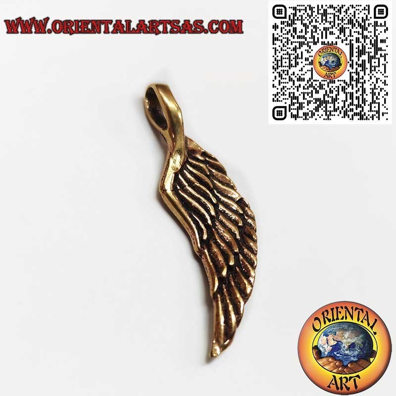 Bronze 3D Angel Wings Pendant | Symbol of Protection