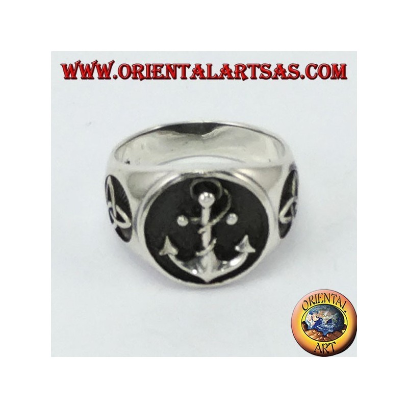 Anillo de plata, ancla con nudo de tyrone