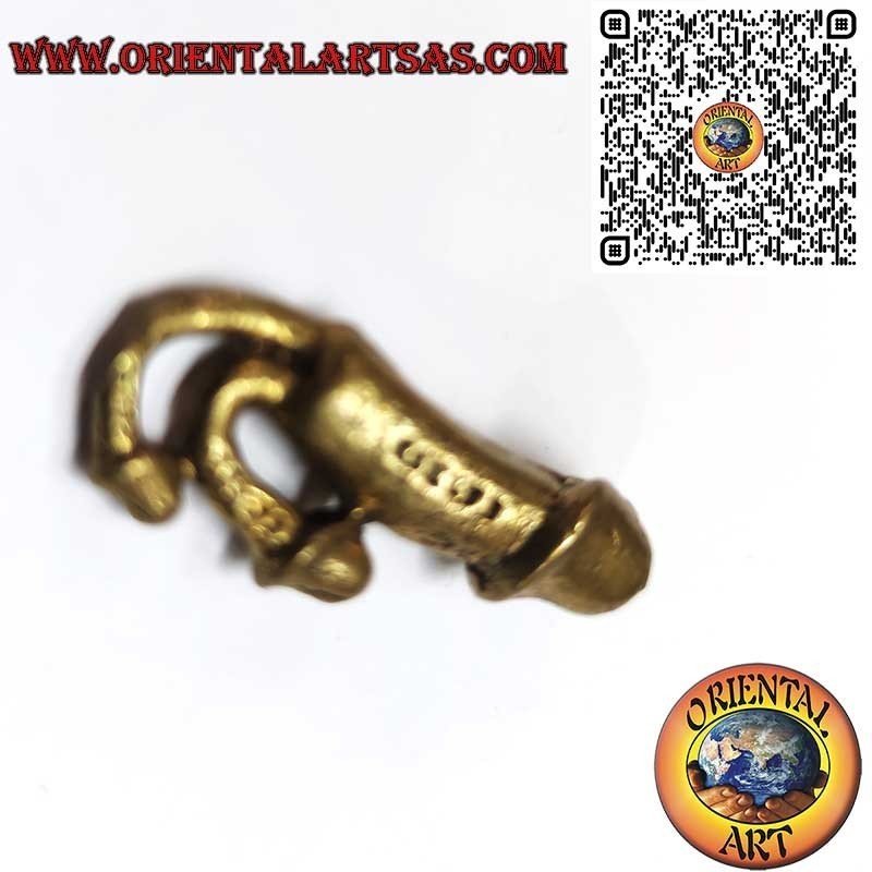 Colgante Triple Falo en Latón – Amuleto Romano Apotropaico de Protección