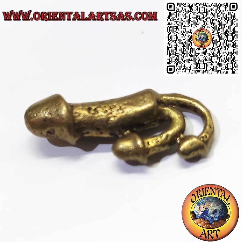 Colgante Triple Falo en Latón – Amuleto Romano Apotropaico de Protección