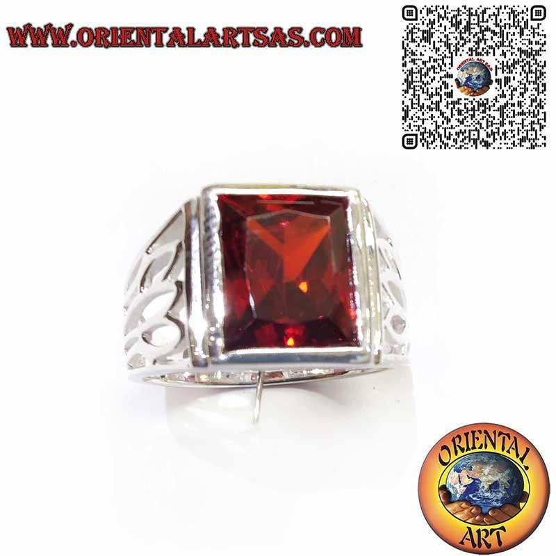 Men’s 925 Silver Ring with Garnet – Elegant Handcrafted Design