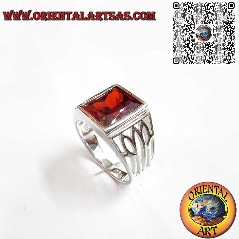 Herrenring aus 925er Silber mit Granat – Elegantes Handgefertigtes Design