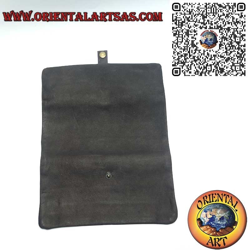 Tabaktasche Wildleder mit Holz-Drehunterlage - Komplettes Dreh-Set