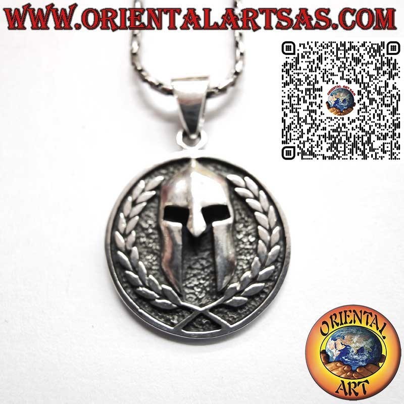 Silber 925 Medaillon Spartaner Helm – Sieg und Weisheit