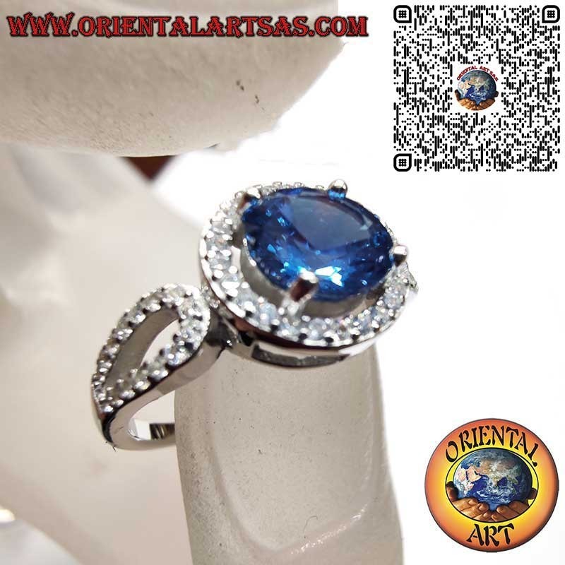 Silber 925 Runder Saphir Zirkonia Ring - Klassische Eleganz