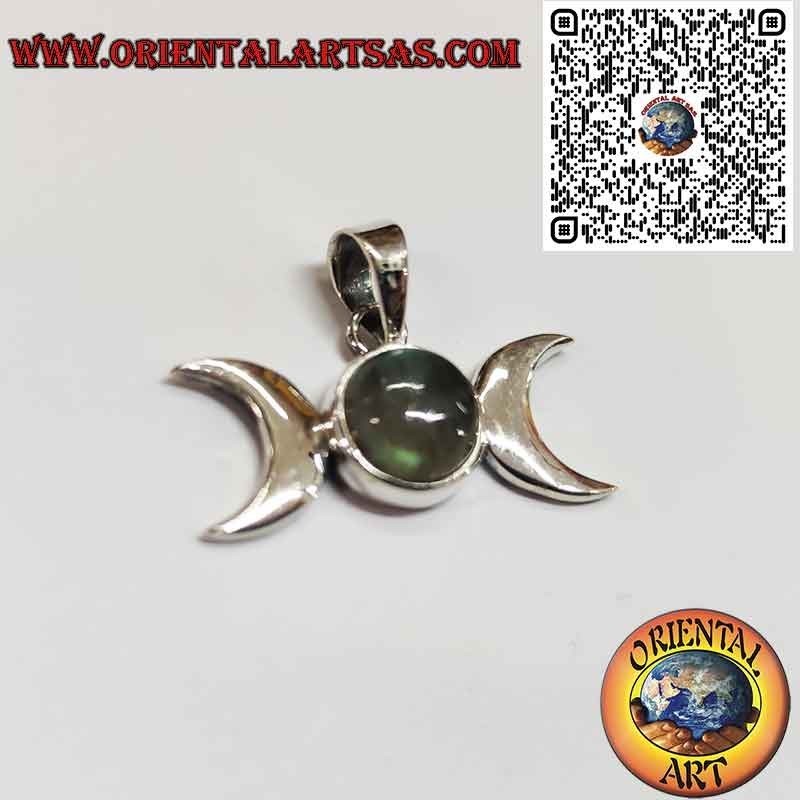 Colgante Triple Diosa Labradorita Plata - Símbolo Mágico