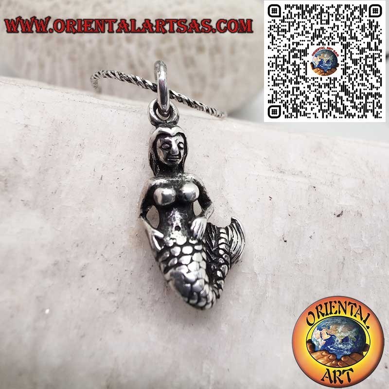 Colgante Sirena 3D Plata 925 - Joya Mitología Marina