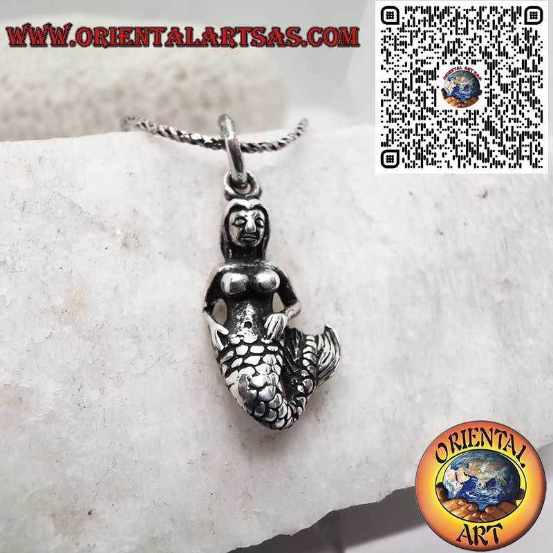 Ciondolo Sirena 3D Argento 925 - Gioiello Mitologia Marina