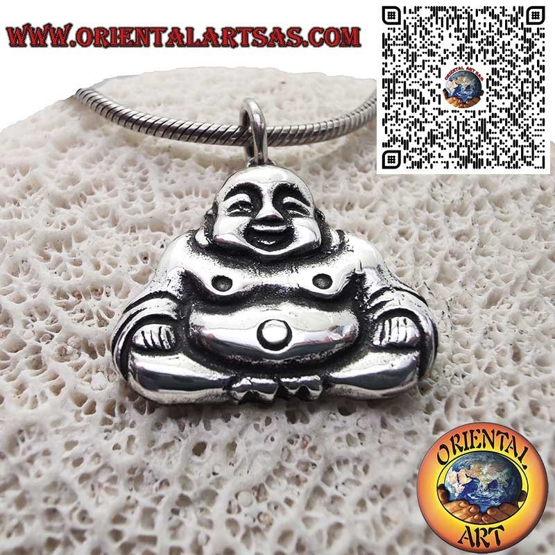 Laughing Buddha Silver 925 Pendant - Fortune and Prosperity