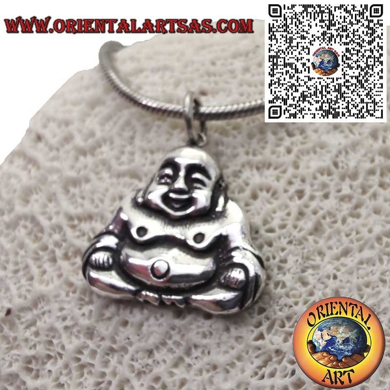 Laughing Buddha Silver 925 Pendant - Fortune and Prosperity