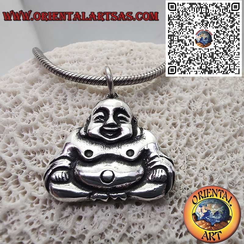 Ciondolo Buddha Ridente Argento 925 - Fortuna e Prosperità