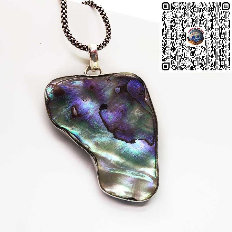 Colgante Triángulo Irregular Paua Shell Plata 925