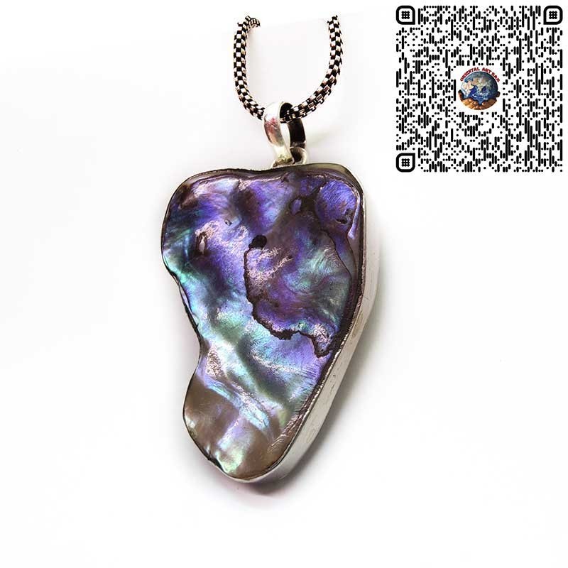 Colgante Triángulo Irregular Paua Shell Plata 925