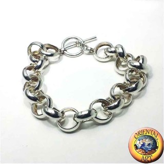 Bracciale ad Anelli in Argento 925 con Chiusura T-Bar