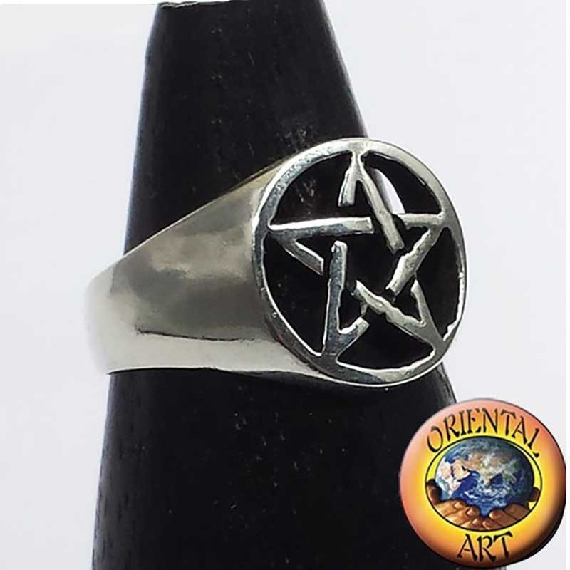 Bague Pentagramme Argent 925 | Bijoux Ésotériques Étoile