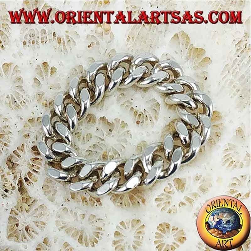 925 Sterling Silver Chain Ring Movable Links | Oriental Art