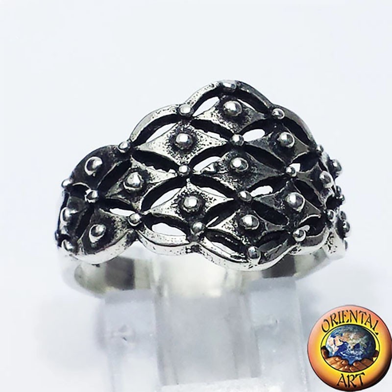 Sardinian Band Ring 925 Sterling Silver 15mm | Oriental Art