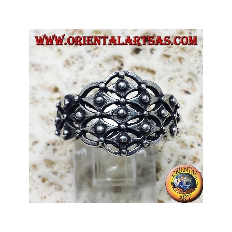 Sardinian Band Ring 925 Sterling Silver 15mm | Oriental Art