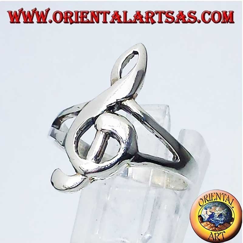 Anello Chiave di Violino Grande Argento 925 | Gioiello Musica