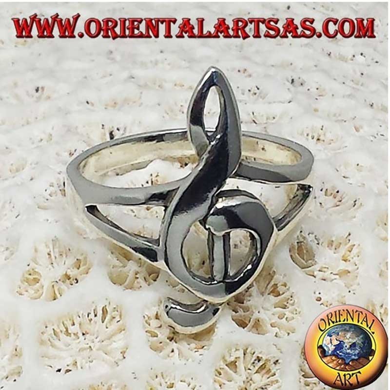 Anello Chiave di Violino Grande Argento 925 | Gioiello Musica