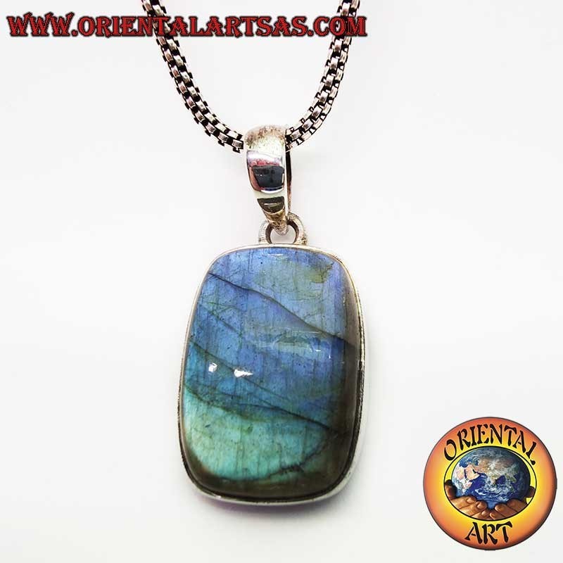 Ciondolo Labradorite Rettangolare Argento 925 18x24mm | Oriental Art