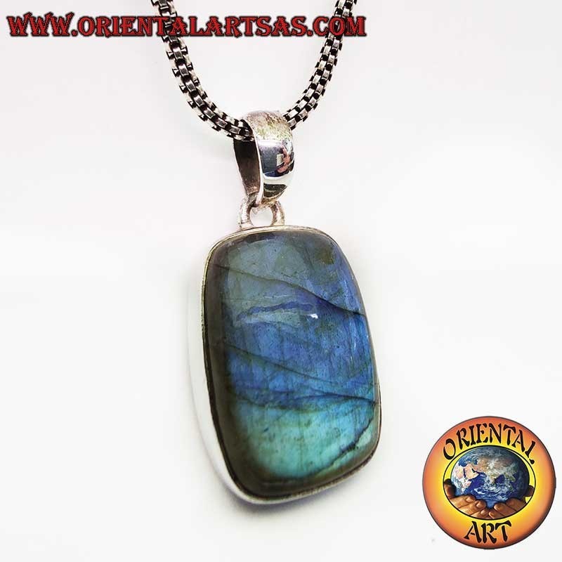 Ciondolo Labradorite Rettangolare Argento 925 18x24mm | Oriental Art