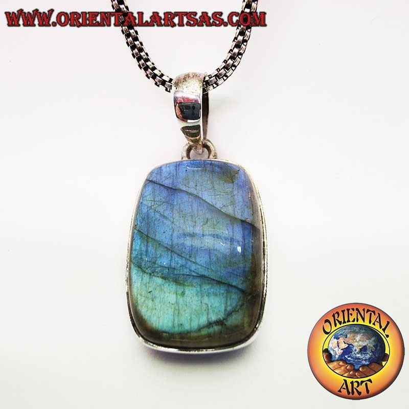 Pendentif Labradorite Rectangulaire Argent 925 18x24mm | Oriental Art