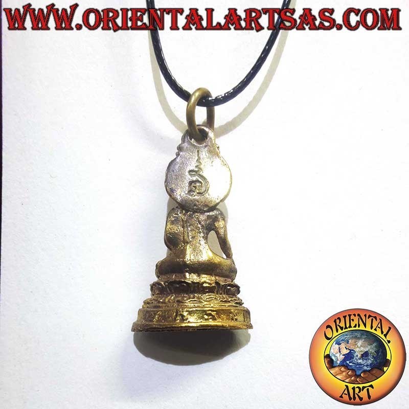 Pendentif Bouddha en Laiton Bhumisparsha Mudra – Symbole Unalome