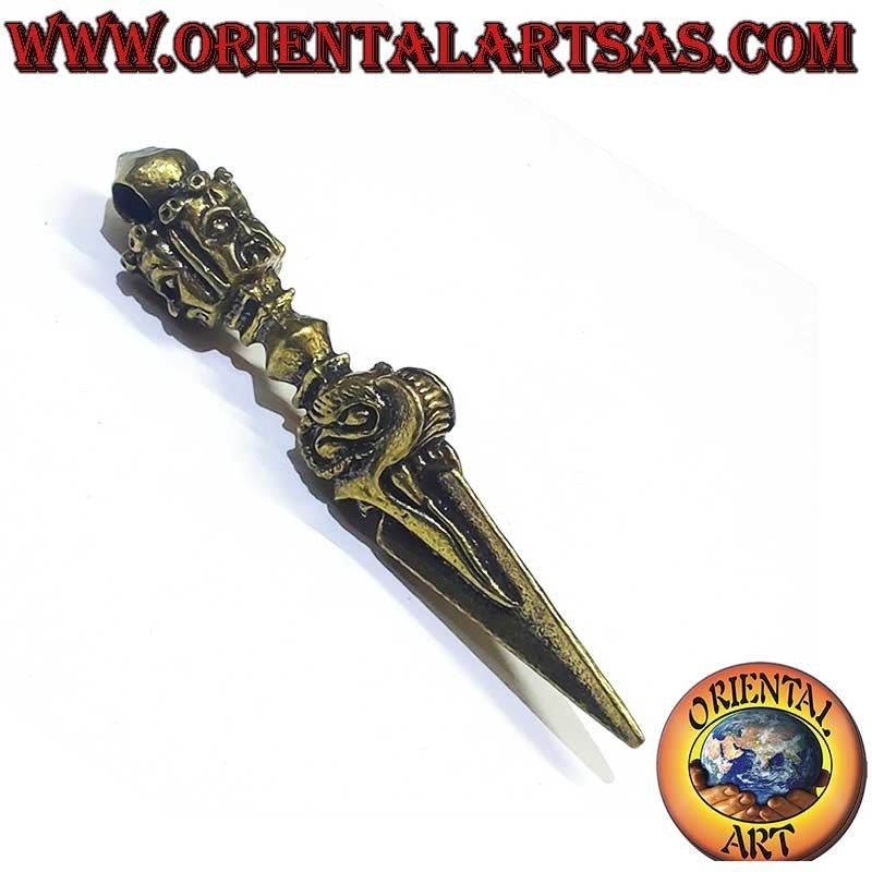 Phurba Vajrakila Mahakala Pendant Brass - Tibetan Ritual Dagger Oriental Art