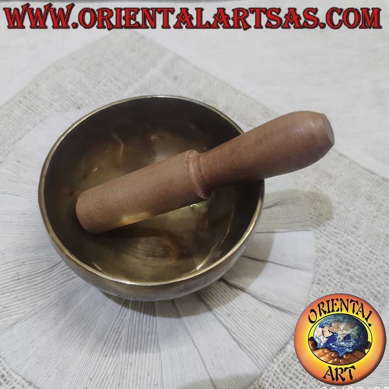 Bol Chantant Tibétain 10cm 7 Métaux Note D 587Hz Népal Fait Main
