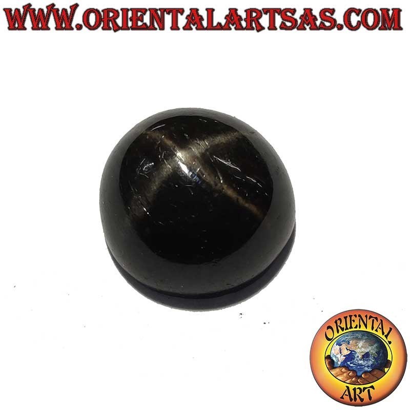 Diópsido Estrella Negra Natural 9mm Cabujón Asterismo 4 Rayos | Oriental Art