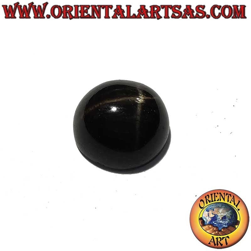 Diopside Étoile Noire Naturel 9mm Cabochon Astérisme 4 Rayons | Oriental Art
