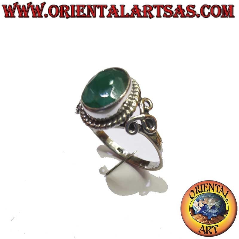 925 Sterling Silver Ring with Natural Oval Emerald – Elegant Jewel