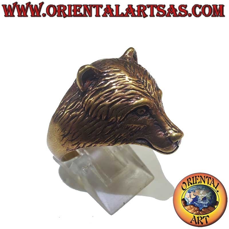 Bärenkopf Ring Bronze 24mm - Symbol der Stärke | Oriental Art
