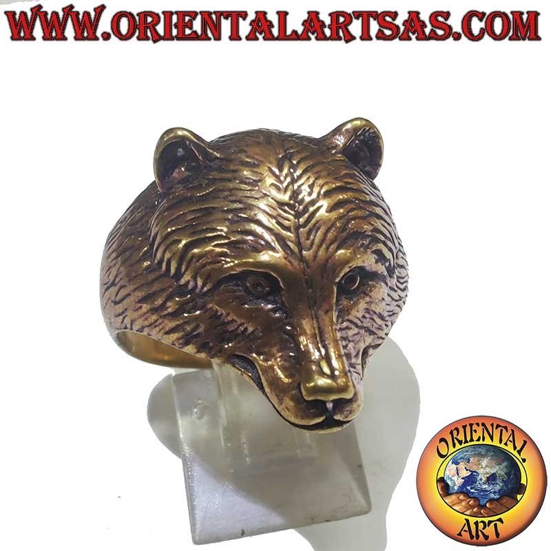 Bärenkopf Ring Bronze 24mm - Symbol der Stärke | Oriental Art