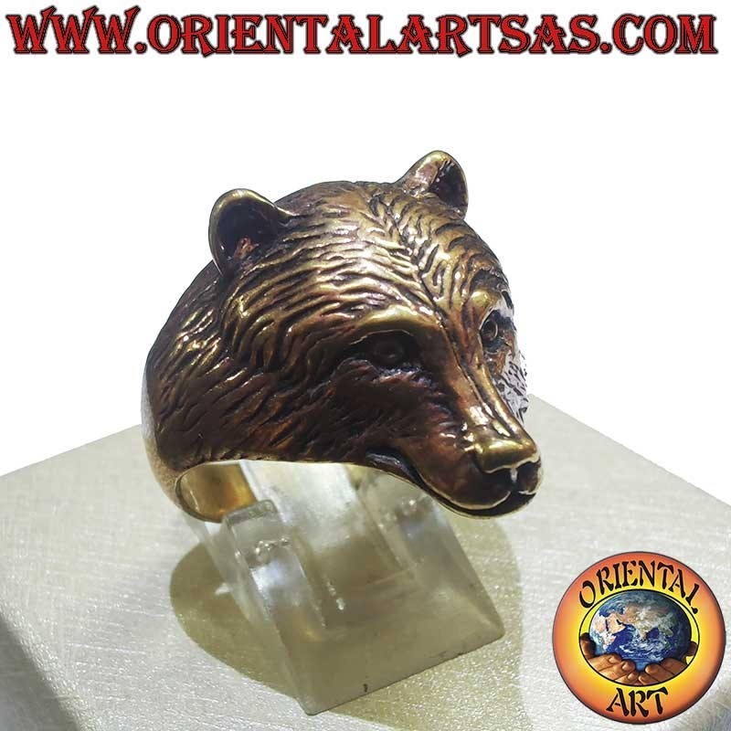 Bärenkopf Ring Bronze 24mm - Symbol der Stärke | Oriental Art
