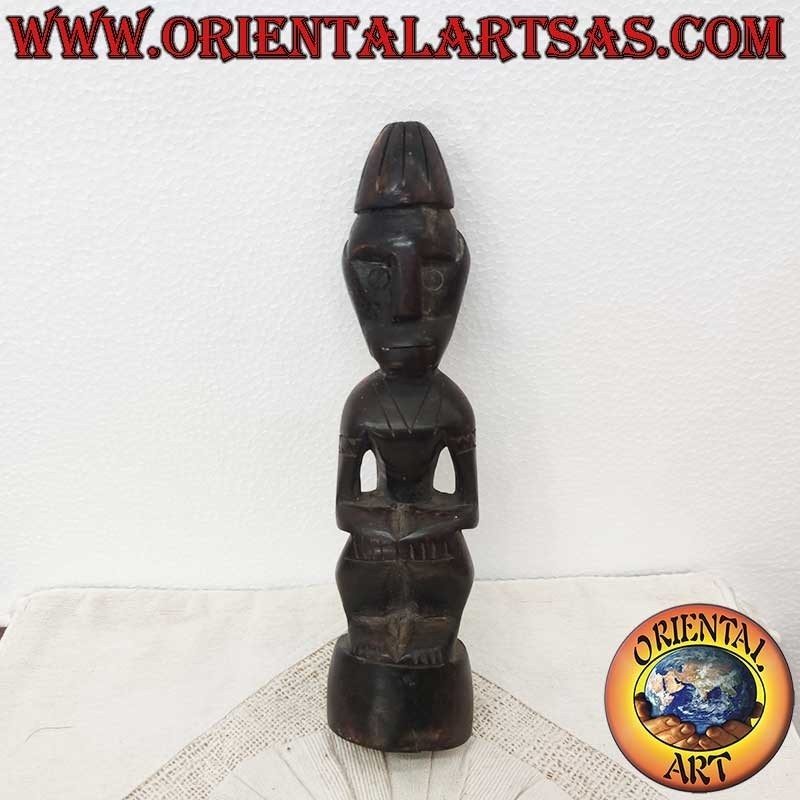 Estatua Tribal Dayak Madera de Hierro Borneo 27cm - Espíritu Ancestro Protector