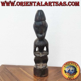 Statue Tribale Dayak Bois de Fer Bornéo 27cm - Esprit Ancêtre Protecteur Pièce Unique Oriental Art