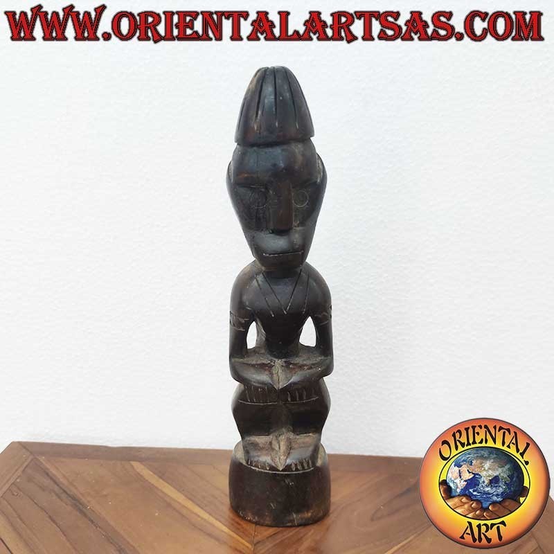 Estatua Tribal Dayak Madera Hierro Borneo 27cm - Espíritu Ancestro Protector Pieza Única Oriental Art