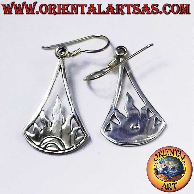 Pendientes de Sol Llama en Plata 925 - Diseño Artesanal